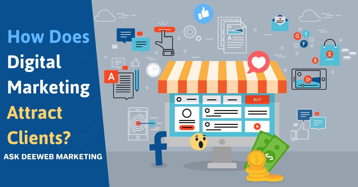 How does digital marketing attract clients?