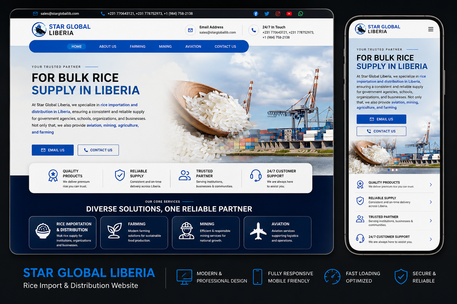 Star Global Liberia - Rice Supplier Liberia - #1 SEO Optimized Highly Ranked Sites Web Designer South Africa